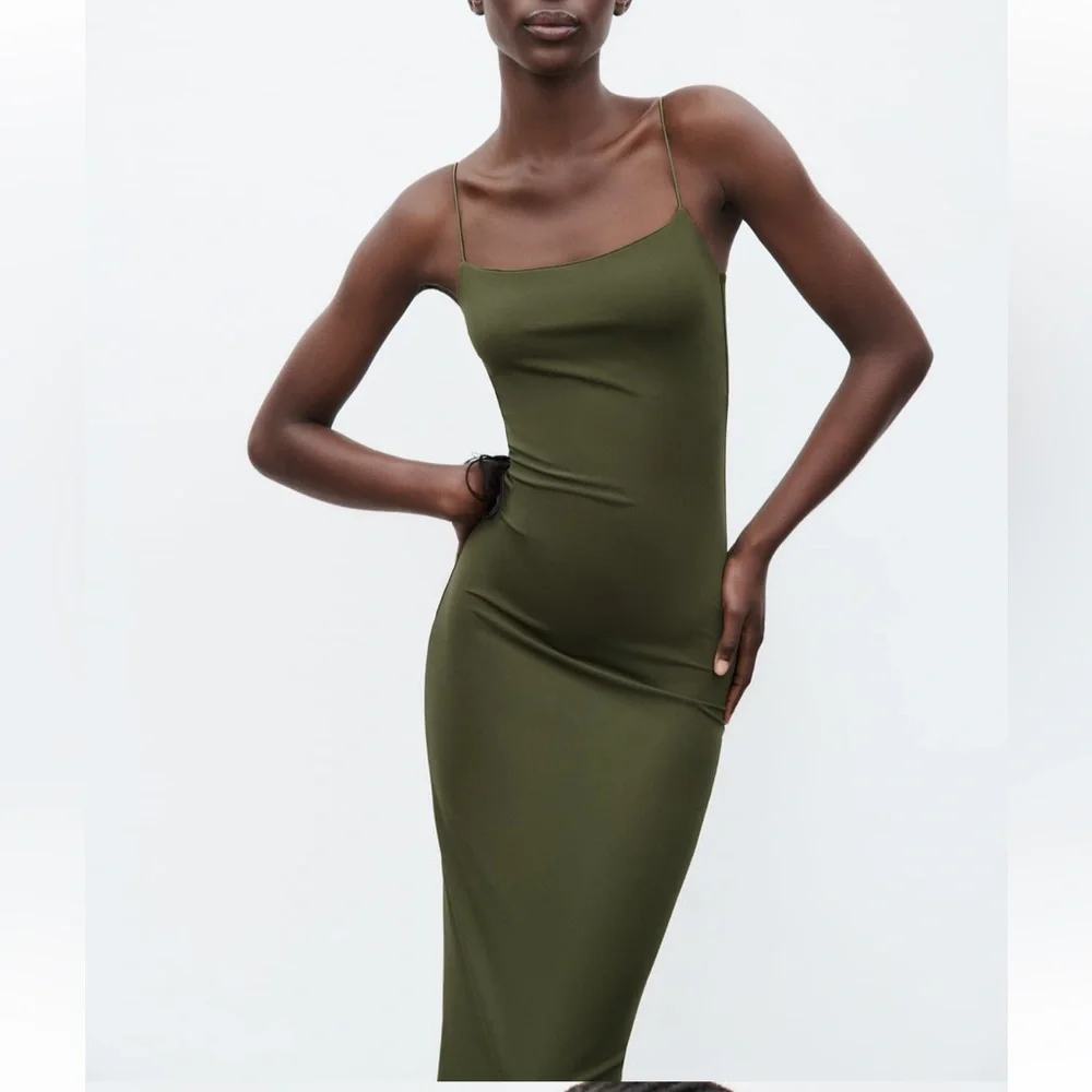 NEW ZARA LONG STRETCHY FITTED DRESS - Picture 1 of 8